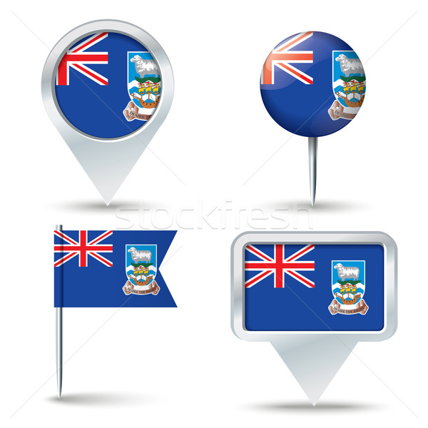 Stockfoto: Kaart · vlag · falkland · eilanden · business · weg · witte