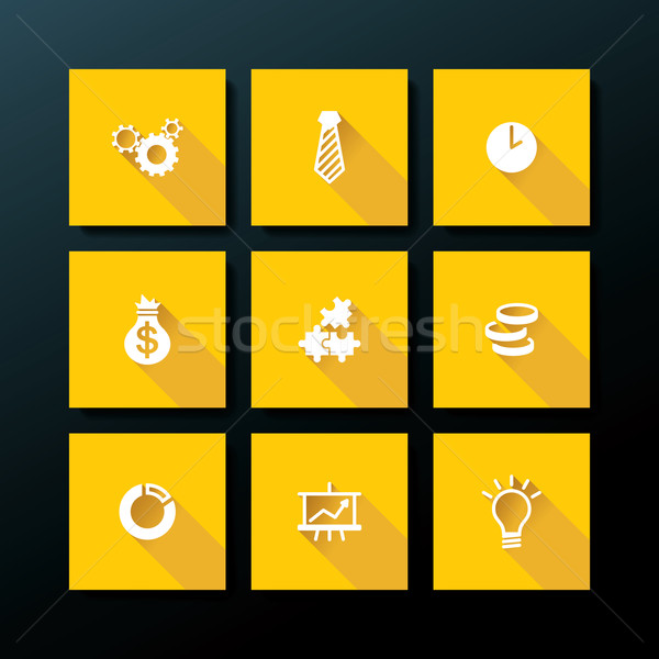 Vector flat business icon set Stock photo © ojal