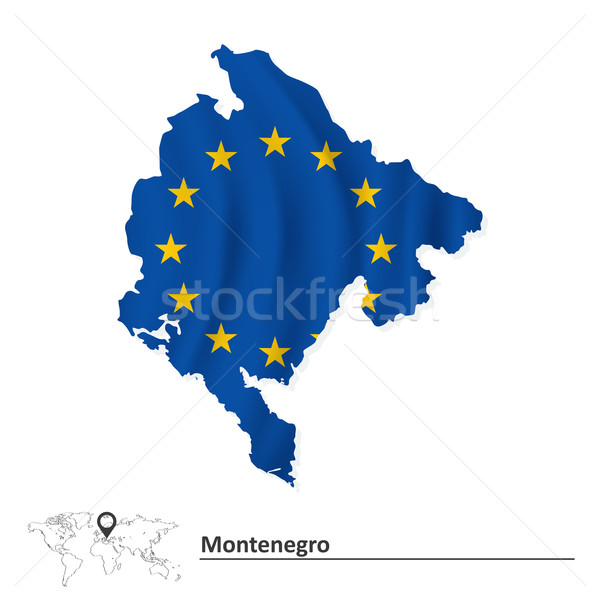 Map of Montenegro with European Union flag Stock photo © ojal