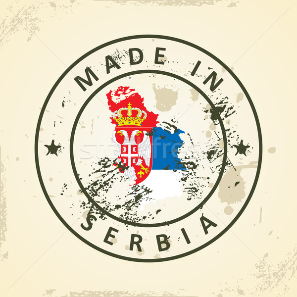 Sello mapa bandera Serbia grunge textura Foto stock © ojal