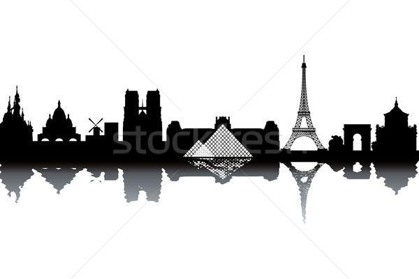 París horizonte blanco negro oficina construcción resumen Foto stock © ojal