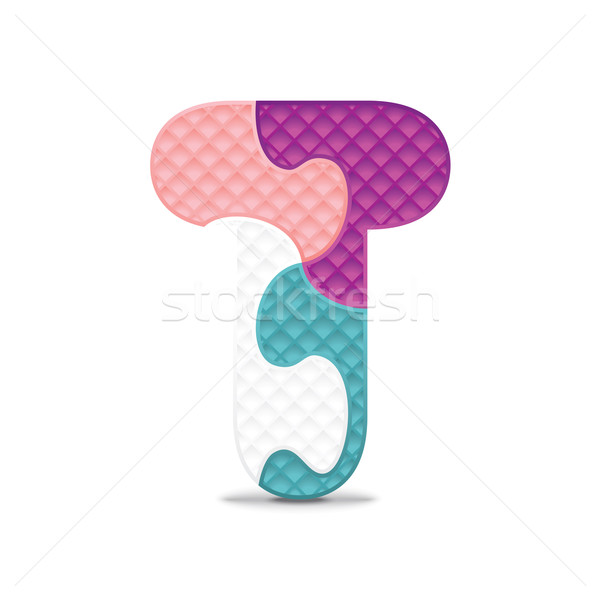 Vector letter T written with alphabet puzzle Stock photo © ojal