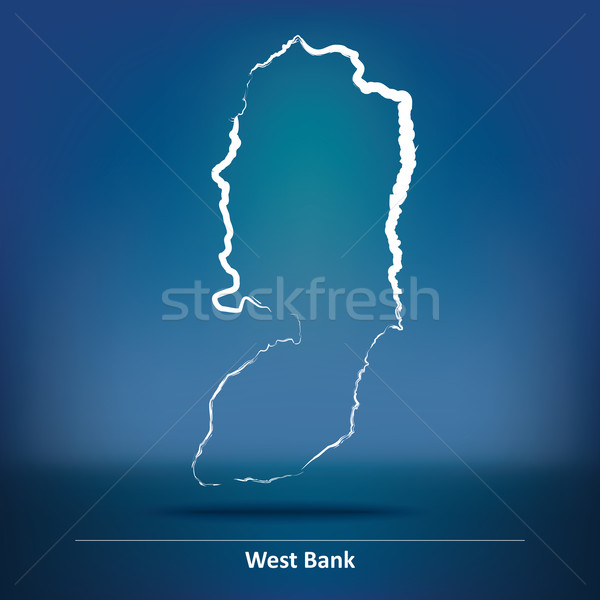 Stock photo: Doodle Map of West Bank