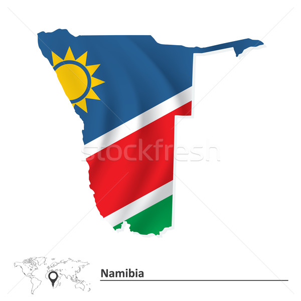 Karte Namibia Flagge Textur Sonne Design Stock foto © ojal