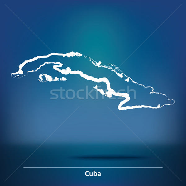 Garabato mapa Cuba fondo arte signo Foto stock © ojal