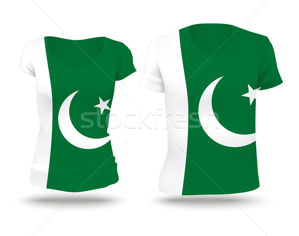 Bandeira camisas projeto Paquistão mulher homem Foto stock © ojal