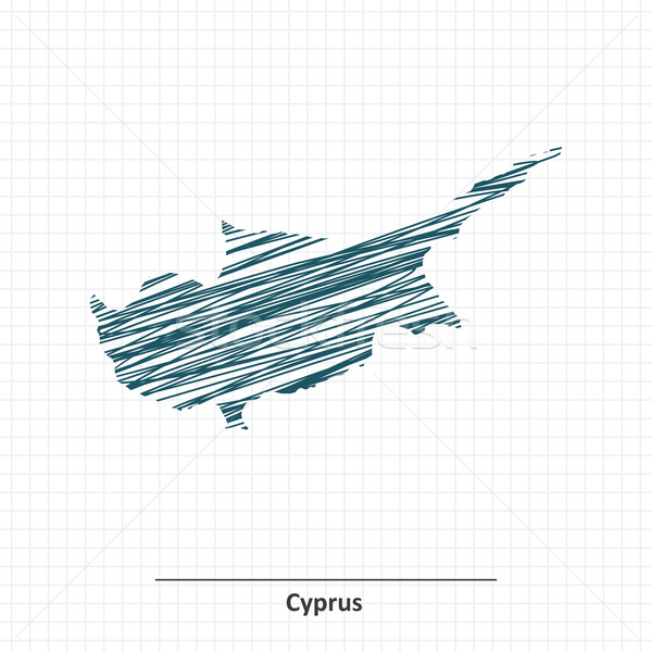 Stockfoto: Doodle · schets · Cyprus · kaart · abstract · aarde