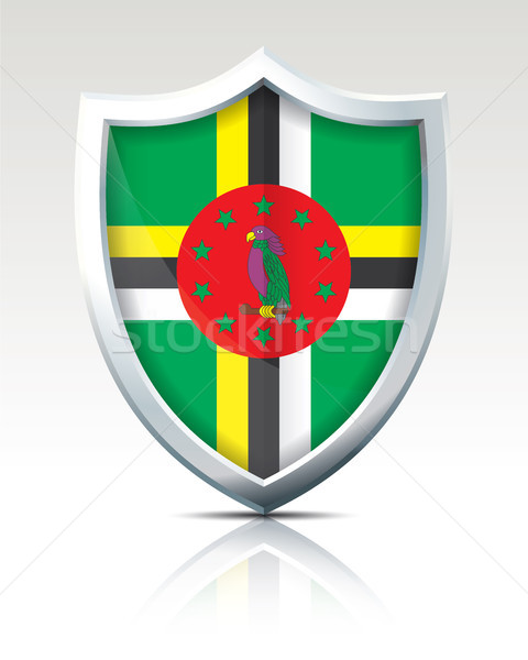 Escudo bandeira Dominica abstrato viajar silhueta Foto stock © ojal