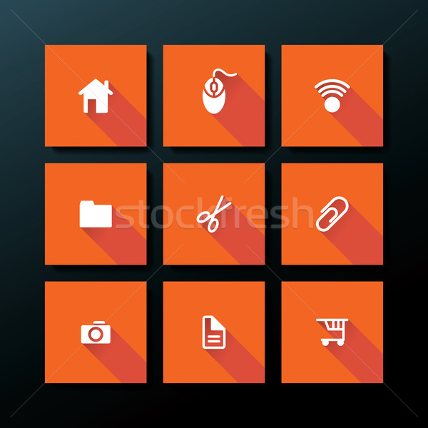 Vector flat web icon set Stock photo © ojal