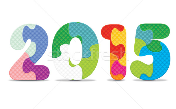 Stock photo: 2015 made from alphabet puzzle