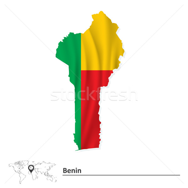 Map of Benin with flag Stock photo © ojal