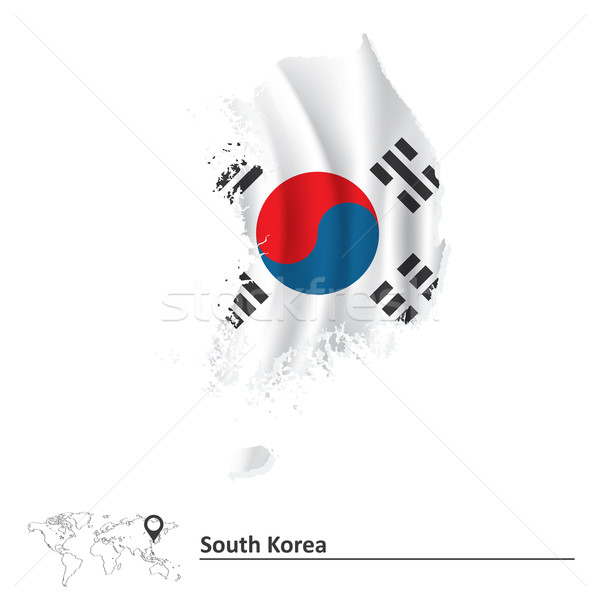Pokaż Korea Południowa banderą tekstury podróży malarstwo Zdjęcia stock © ojal