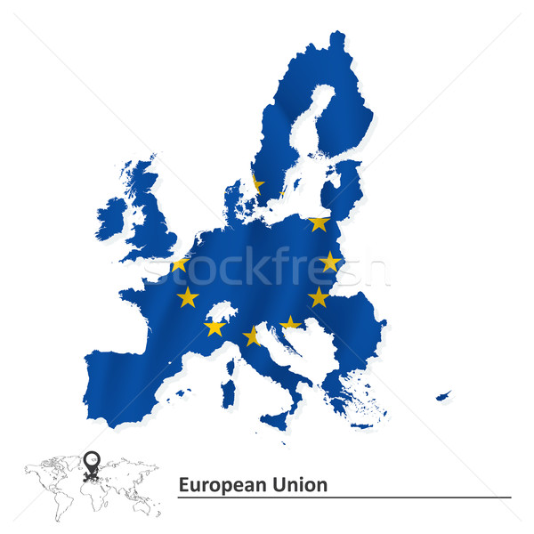 Map of European Union 2015 with flag Stock photo © ojal