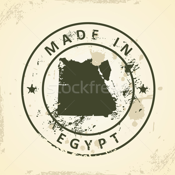 Stock fotó: Bélyeg · térkép · Egyiptom · grunge · város · világ