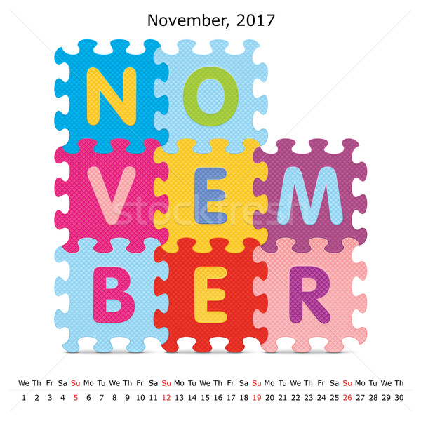 November 2017 puzzle calendar Stock photo © ojal