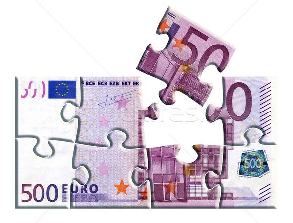 Euro bankbiljet puzzel 500 speelgoed nota Stockfoto © ojal