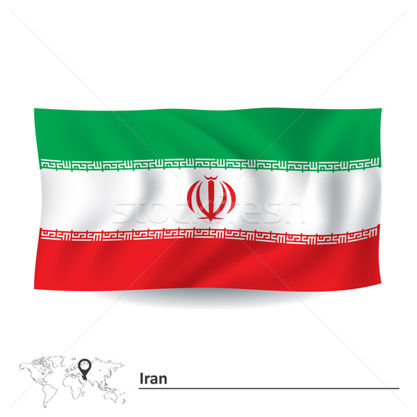 Сток-фото: флаг · Иран · искусства · зеленый · путешествия · ветер