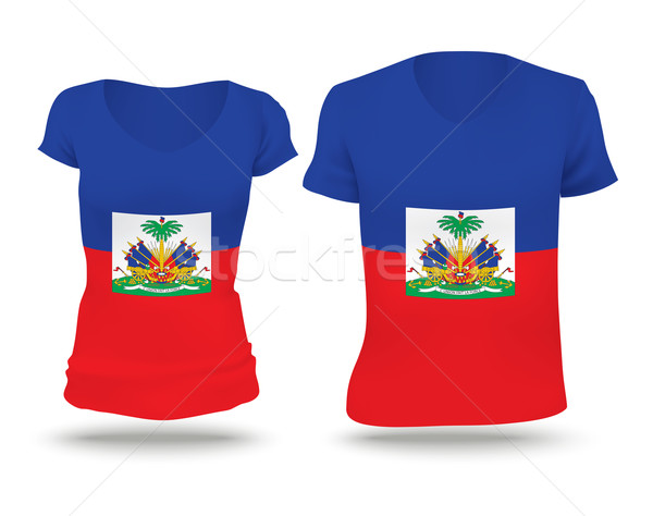 Vlag shirt ontwerp Haïti vrouw man Stockfoto © ojal