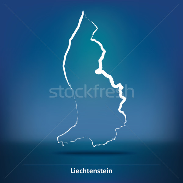Doodle Map of Liechtenstein Stock photo © ojal