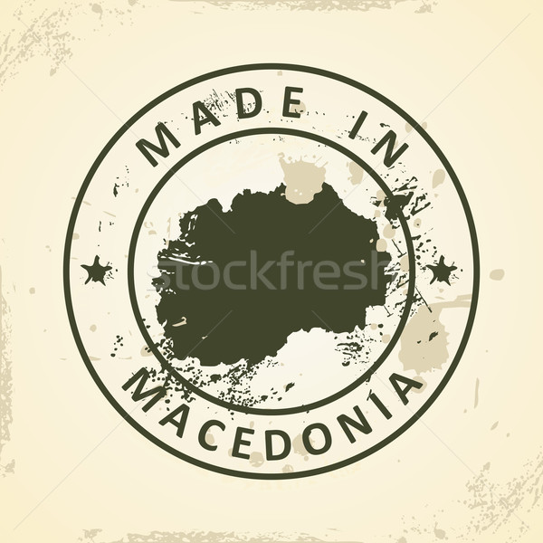 Sello mapa Macedonia grunge mundo fondo Foto stock © ojal