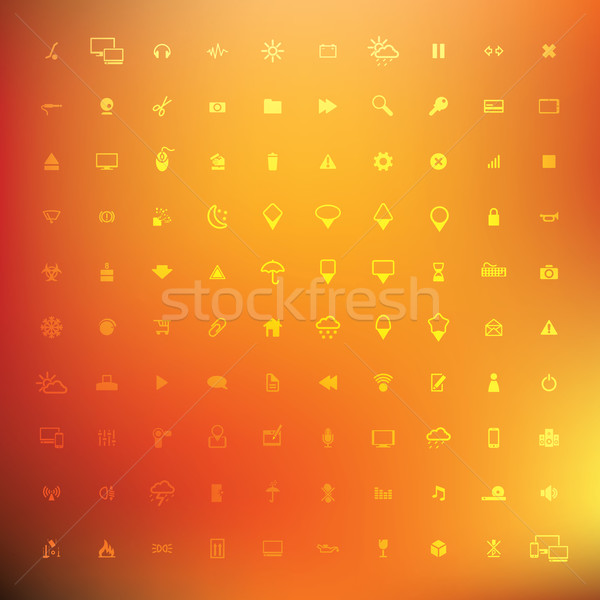 Stock foto: 100 · beliebt · Web-Icons · eps · 10 · Musik