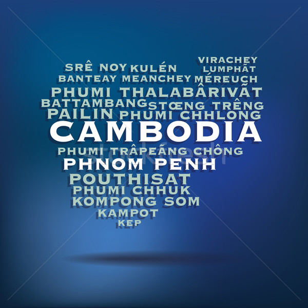 Cambodia map made with name of cities Stock photo © ojal