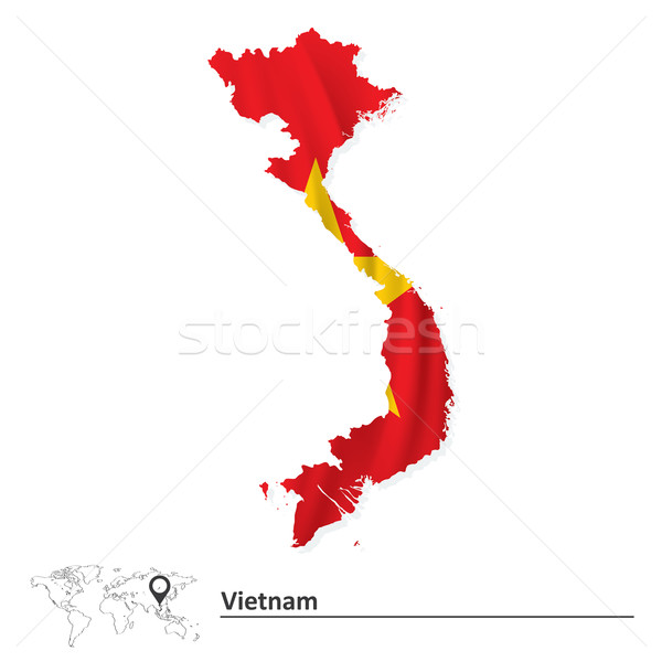 Map of Vietnam with flag Stock photo © ojal