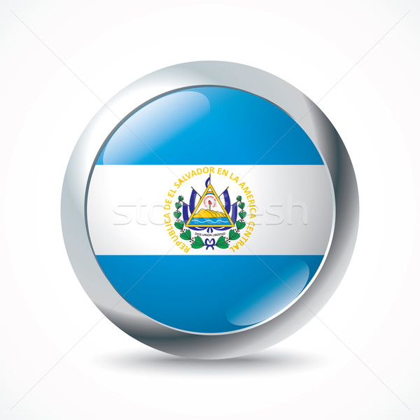 Stock photo: El Salvador flag button