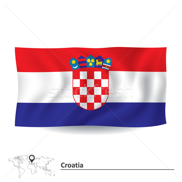 Foto stock: Bandera · Croacia · mapa · resumen · diseno · arte