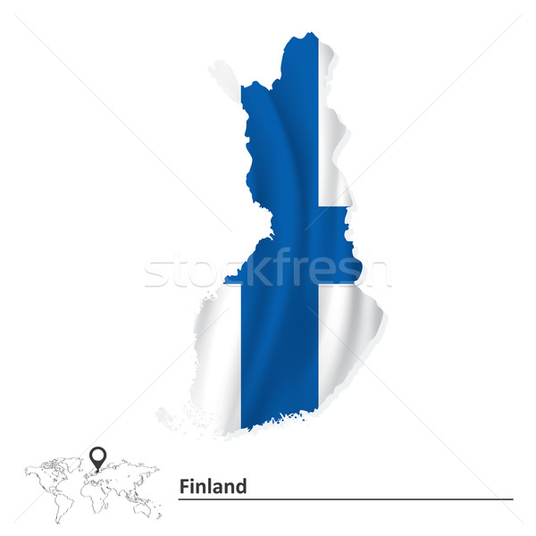 Karte Finnland Flagge Textur Hintergrund Kunst Stock foto © ojal
