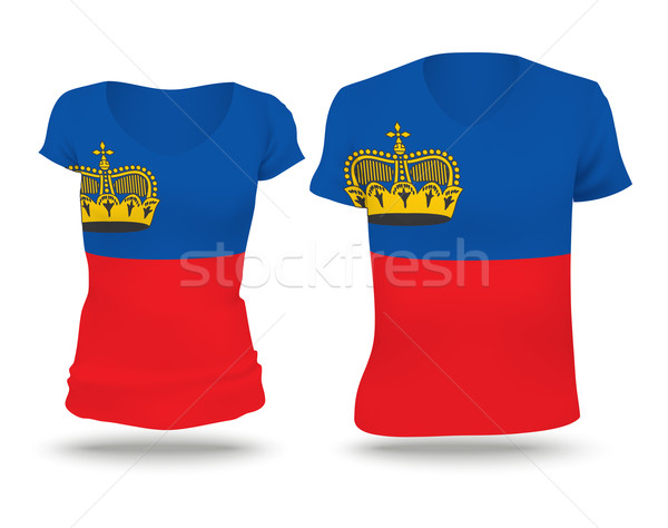 Flag shirt design of Liechtenstein Stock photo © ojal