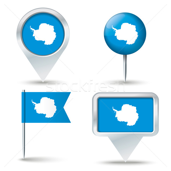 Map pins with flag of Antarctica Stock photo © ojal