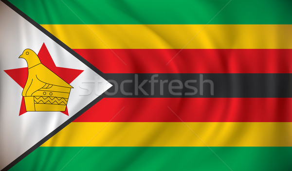 Zászló Zimbabwe terv felirat Afrika fekete Stock fotó © ojal