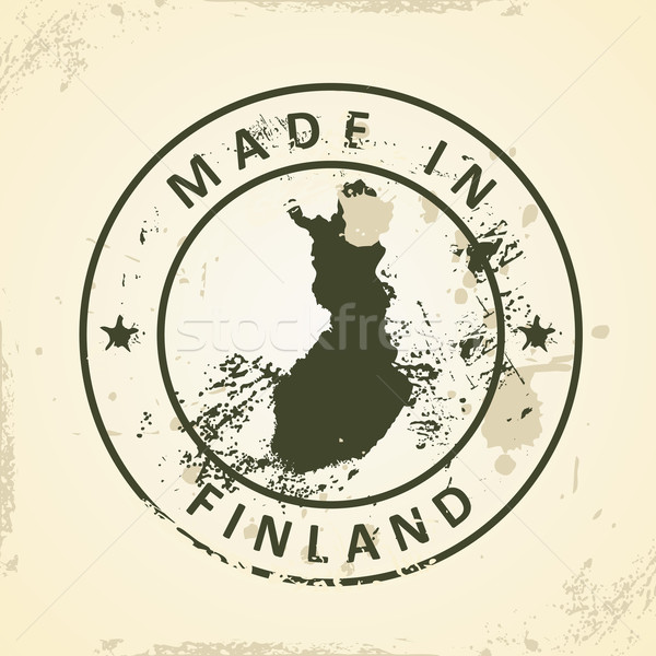 Stamp with map of Finland Stock photo © ojal