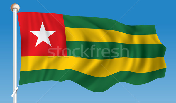 Banderą Togo zielone Afryki czarny wiatr Zdjęcia stock © ojal