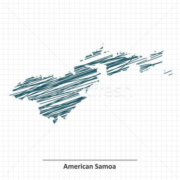 Doodle schets Amerikaans Samoa kaart business wereld Stockfoto © ojal