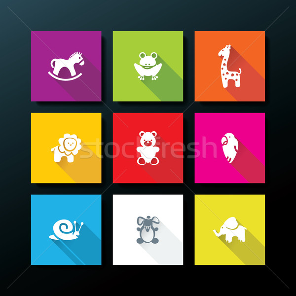 Vector flat baby toy icon set Stock photo © ojal