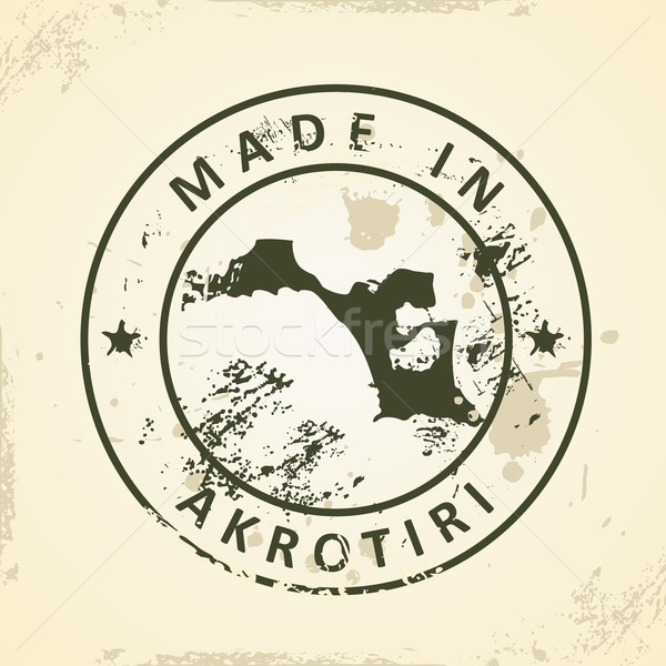 Stamp with map of Akrotiri Stock photo © ojal