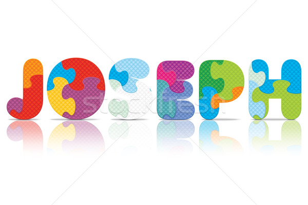 Stock photo: Vector JOSEPH written with alphabet puzzle