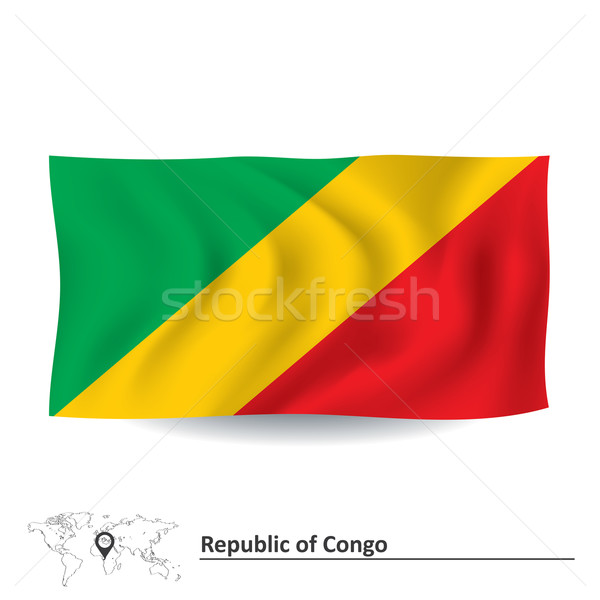 Zdjęcia stock: Banderą · republika · Congo · tekstury · Pokaż · tle