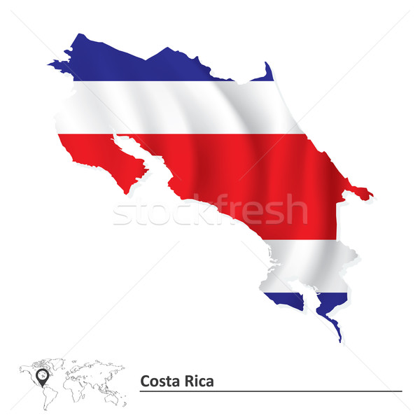 Mapa Costa Rica bandeira fundo arte assinar Foto stock © ojal