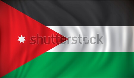 Stock foto: Flagge · Jordan · Textur · Karte · Zeichen · Sterne