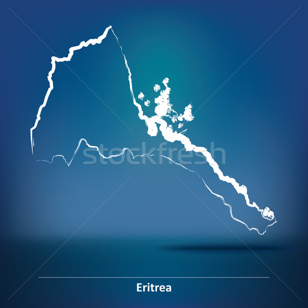 Rabisco mapa Eritreia textura abstrato mundo Foto stock © ojal