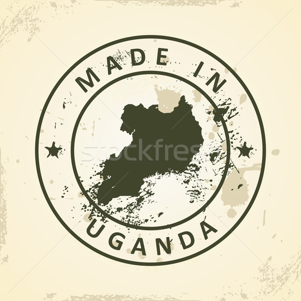 Stamp with map of Uganda Stock photo © ojal