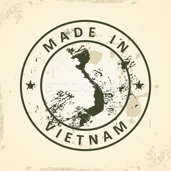 郵票 地圖 越南 襤褸 設計 戰爭 商業照片 © ojal
