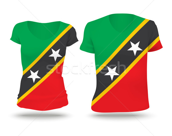 Flag shirt design of Saint Kitts and Nevis Stock photo © ojal