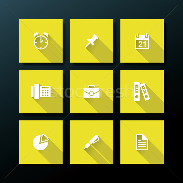 Vector flat office icon set Stock photo © ojal