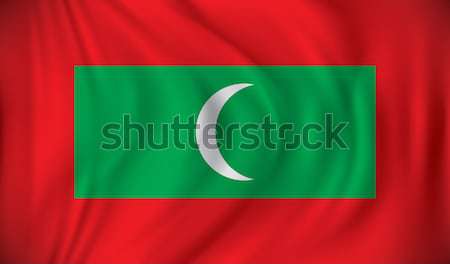 Stock fotó: Zászló · Maldív-szigetek · textúra · térkép · sziluett · szél