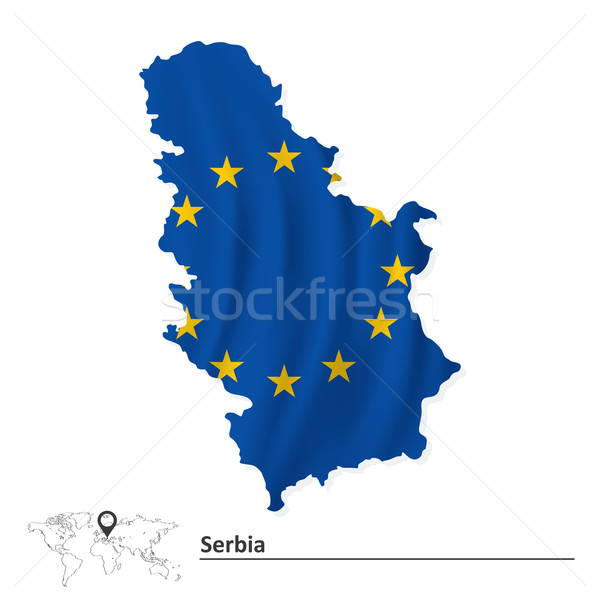 Map of Serbia with European Union flag Stock photo © ojal