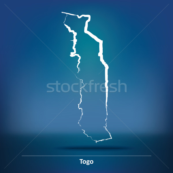 Doodle Map of Togo Stock photo © ojal